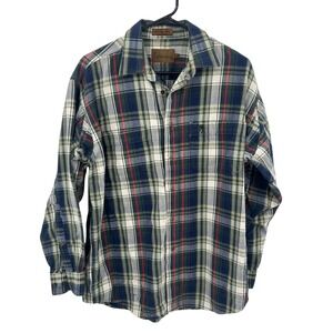 Browning Plaid Flannel Button Down Shirt Large Green Blue Red Gorpcore Hunting